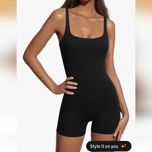 AUTOMET Womens Jumpsuits Shorts Rompers Workout One Piece Bodysuits Jumpers Yoga